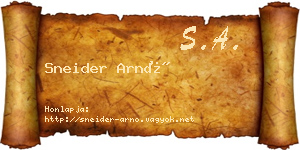Sneider Arnó névjegykártya